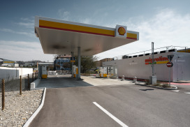 Tankstellendach & Schutzwände Shell Oftringen